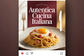create instagram posts for italian restaurants and food business