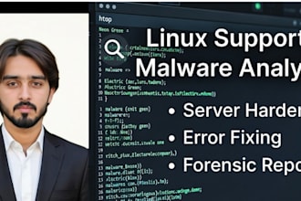 provide linux server support and malware analysis