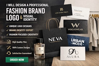 design a professional fashion brand logo and visual identity