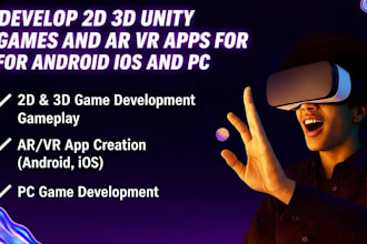 develop unity 2d 3d games and ar VR apps