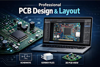 pcb layout and circuit schematic ready for manufacturing
