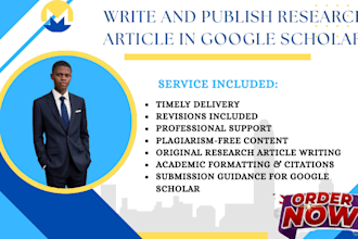write and publish research article in google scholar