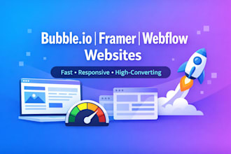 design bubble io modern framer webflow landing page website with speed