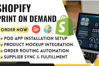 setup a shopify print on demand app printify monocle printful tapstitch apliiq
