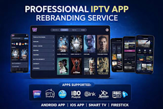 professionally rebrand tivimate, smarters, ibo, blink, xtream, nextgen etc