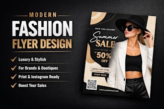 design a luxury fashion flyer for clothing brands