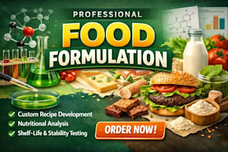 food scientist, recipe development, supplement formulation