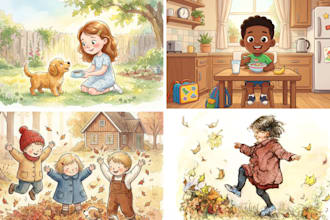 children story book illustration children story children story book illustration