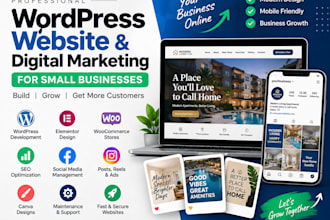 a wordpress website and digital presence for a small business