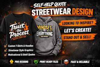 design clothing brand self help quote, streetwear tshirt hoodie selfhelp design