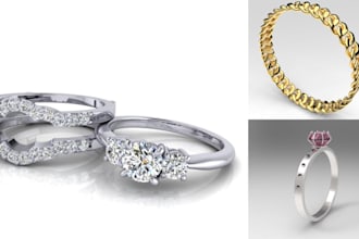 3d cad custom jewelry design for rings pendants stl  print ready jewelry model