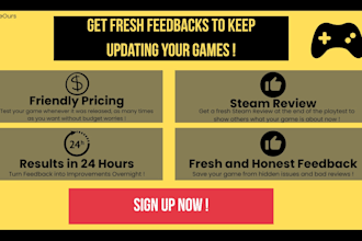 playtest your game with honest report in 24h