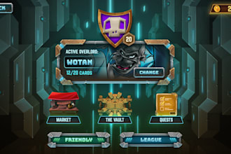 design game UI UX and UI animation for mobile game