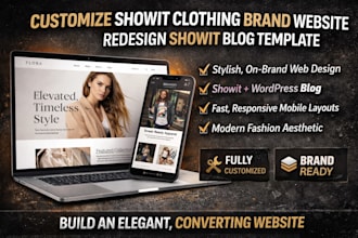 customize showit clothing brand website, redesign showit website template blog