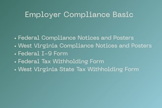 deliver all documents and posters required by wv and federal law