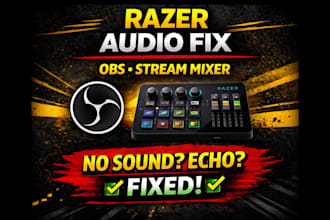 fix and setup razer audio mixer, obs streaming and audio routing