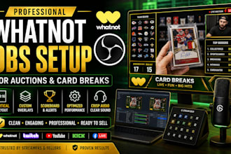 build professional whatnot obs setup for card breaks
