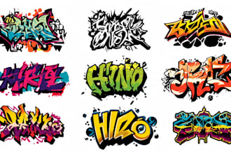 design a bold handstyle graffiti logo