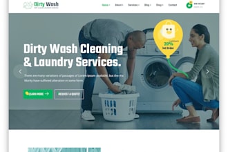 design laundry website, cleaning service website dry cleaning site with booking