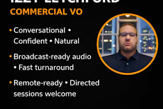 a clean, engaging commercial voice over