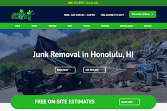 build junk removal website, skip hire website, waste disposal wordpress website