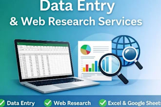 do accurate data entry and web research in excel
