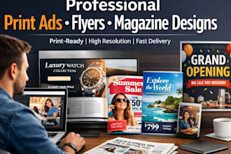 design print ad, magazine ad, newspaper ad, one pager, flyer or poster