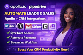 integrate apollo with pipedrive linkedin ads typeform gmail stripe notion make