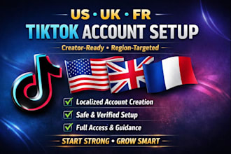 create usa tiktok usa instagram account and uk or france tiktok account