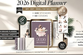 design canva digital planner printable journal workbook etsyshop product listing