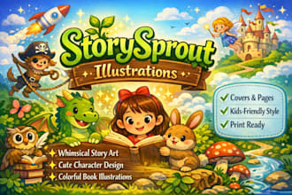 illustrate children story book illustration, kids story book illustration