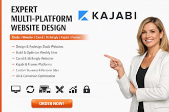 design, redesign duda website, weebly website, farmer, carrd, strikingly, kajabi