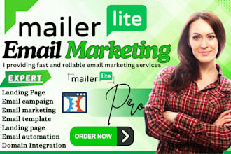 set up mailerlite email marketing, automation, campaigns, and landing pages