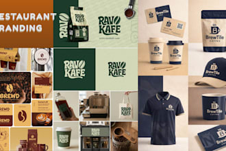 design restuarant food logo cafe brand kit menu brand identity brand style guide