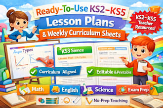 create ready to use ks2 to ks5 lesson plans and weekly curriculum sheets