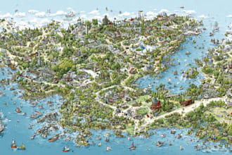 draw a custom illustrated map of any country, city or place
