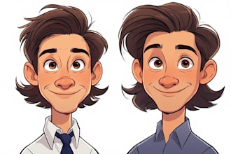 draw your portrait in disney cartoon style caricature