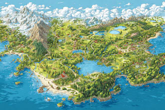 fantasy map illustration vector event map design tourist map