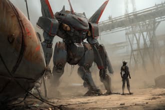 design sci fi mecha and robot concept art