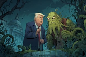 design an political or satirical cartoon