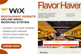 build wix food website, restaurant menu website, online ordering with wix
