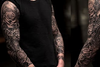 design a custom full tattoo sleeve in my style