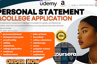 edit personal statement,statement of purpose, college application,law school phd