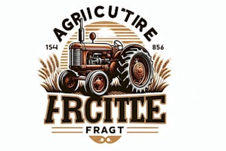 create vintage agriculture tractor logo