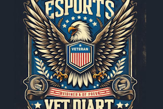 make high quality mascot t shirt eagle veteran logo