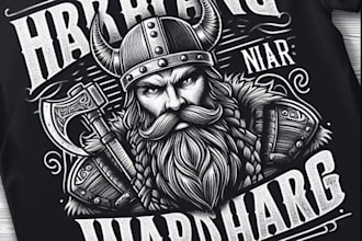 make vintage t shirt fierce viking warrior logo