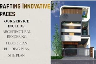 do 3d architectural rendering, build floor plan bungalow plan for custom design