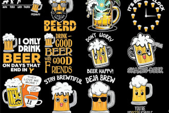 design creative t shirt pub beer logo