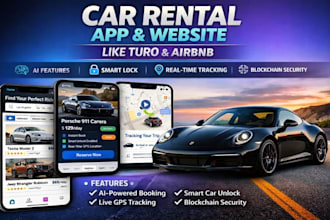 build car rental app and website like turo with ai powered features, air bnb app