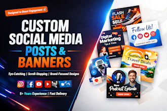design custom social media posts and banners
